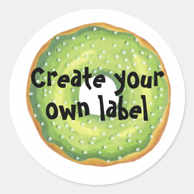 Create Your Own Doughnut Classic Round Sticker (Front)