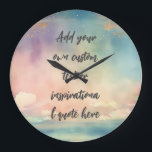 Create Your Own Dreamy Ocean Motivational Quote Large Clock<br><div class="desc">Add your chosen quote to the box and create your own unique custom inspirational or motivational quote clock. Click customise to edit font,  font size,  and text colour.</div>