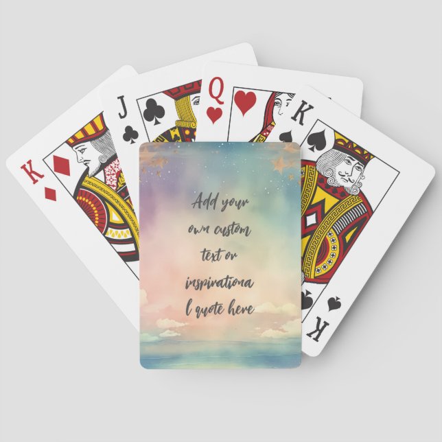 Create Your Own Dreamy Ocean Motivational Quote Playing Cards (Back)