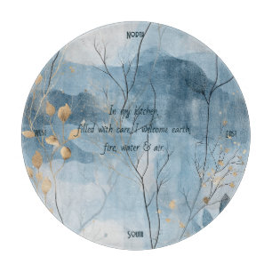 Create Your Own Dusky Golden Floral Minimalist Cutting Board