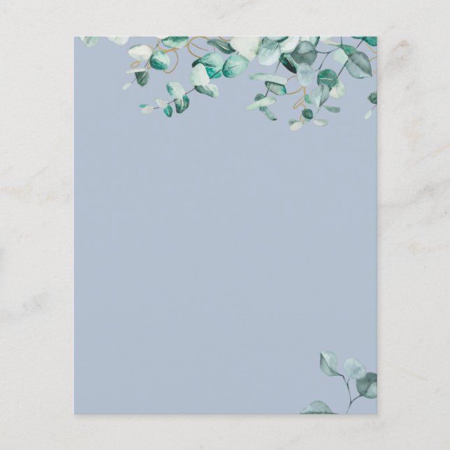 Create Your Own Dusty Blue Eucalyptus Leaves Flyer (Front)