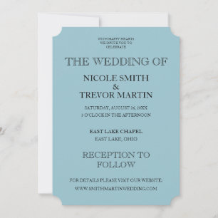 Create Your Own - Dusty Blue Wedding Invitation