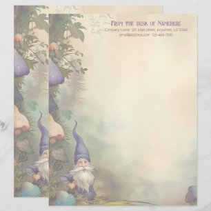 Create Your Own Dwarf Mushroom Garden Stationery Custom Letterhead
