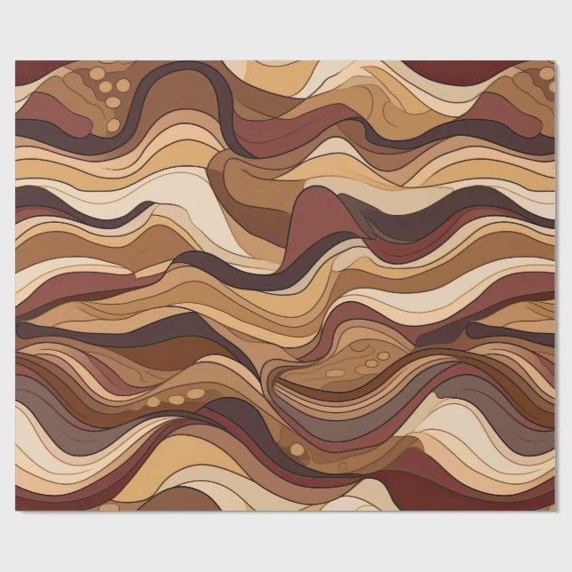 Create Your Own Earthen Waves Brown Wrapping Paper (Flat)