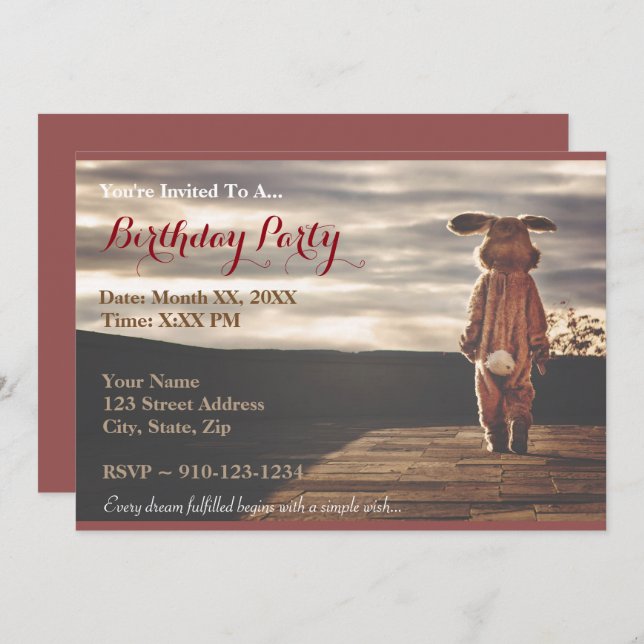 Create Your Own Easter Birthday Party Invitation (Front/Back)