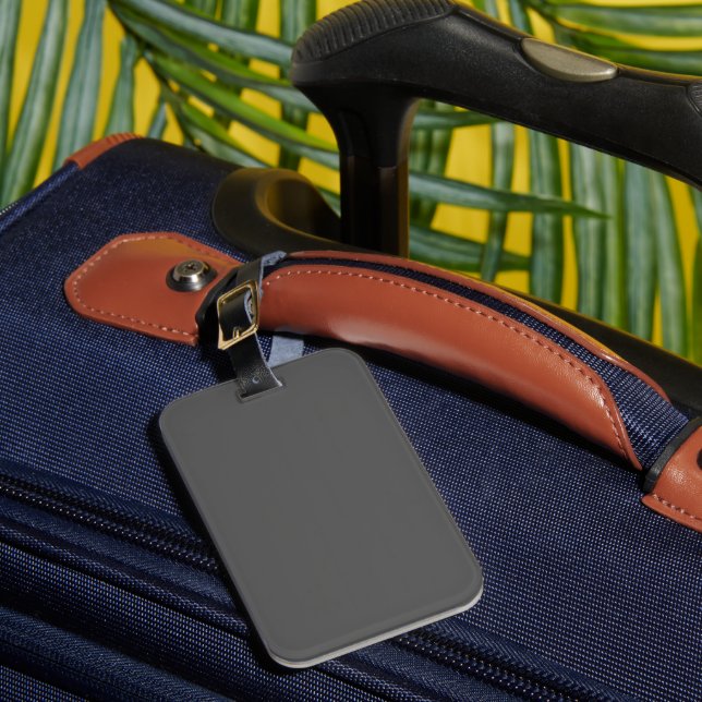 Create Your Own editable dark grey Luggage Tag (Front Insitu 1)