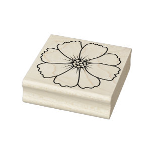 Create Your Own Eight Petaled Flower Floral Rubber Stamp
