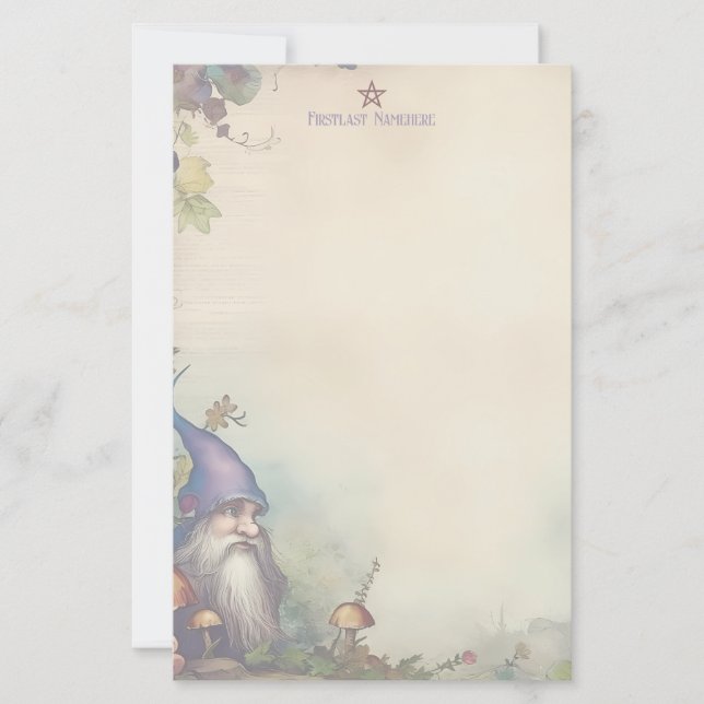 Create Your Own Elder Dwarf Garden Stationery (Front)