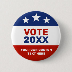 Create Your Own Election Campaign Red and Blue  6 Cm Round Badge
