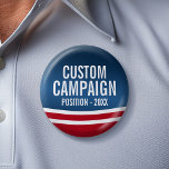 Create Your Own Election Design - Modern Design 6 Cm Round Badge<br><div class="desc">Are you looking for campaign materials that you can personalise? This modern flag wave design is  fresh and stylish. Add your name or your favourite candidate to make custom political gear.</div>