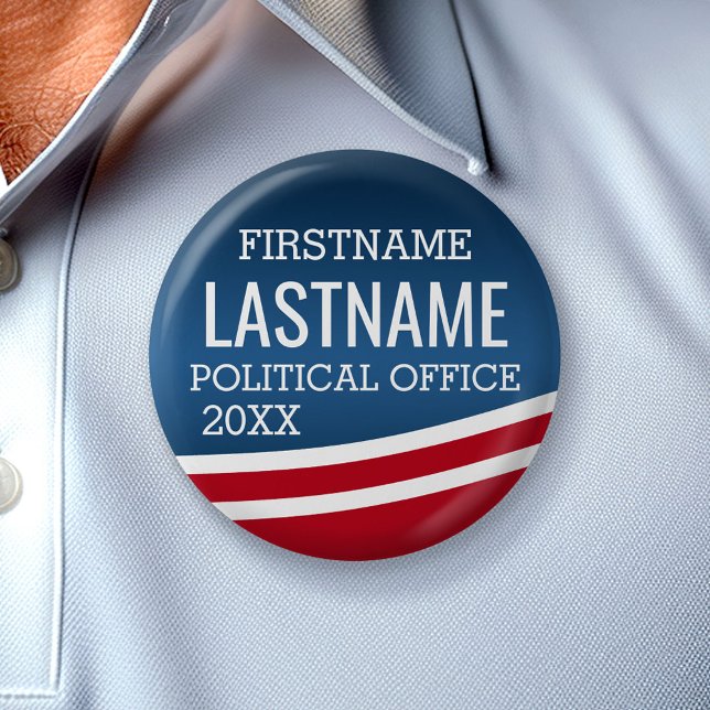 Create Your Own Election Design - Modern Design 6 Cm Round Badge (Campaign Button)