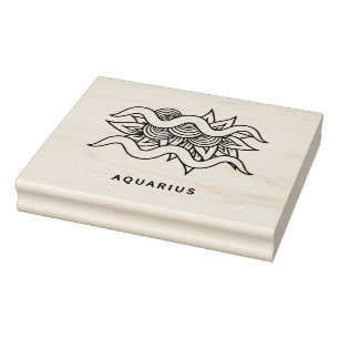 Create Your Own Elegant Aquarius Zodiac Rubber Stamp