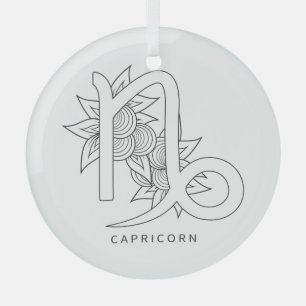 Create Your Own Elegant Black & White Capricorn Glass Tree Decoration