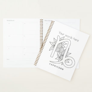 Create Your Own Elegant Black & White Capricorn Planner