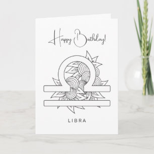 Create Your Own Elegant Black & White Libra Zodiac Holiday Card