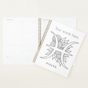 Create Your Own Elegant Black & White Pisces Planner