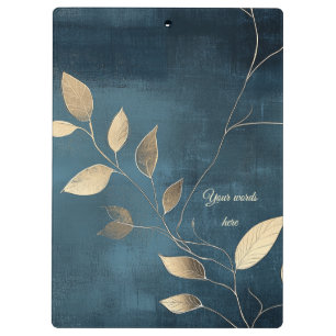 Create Your Own Elegant Blue & Gold Minimalist Clipboard