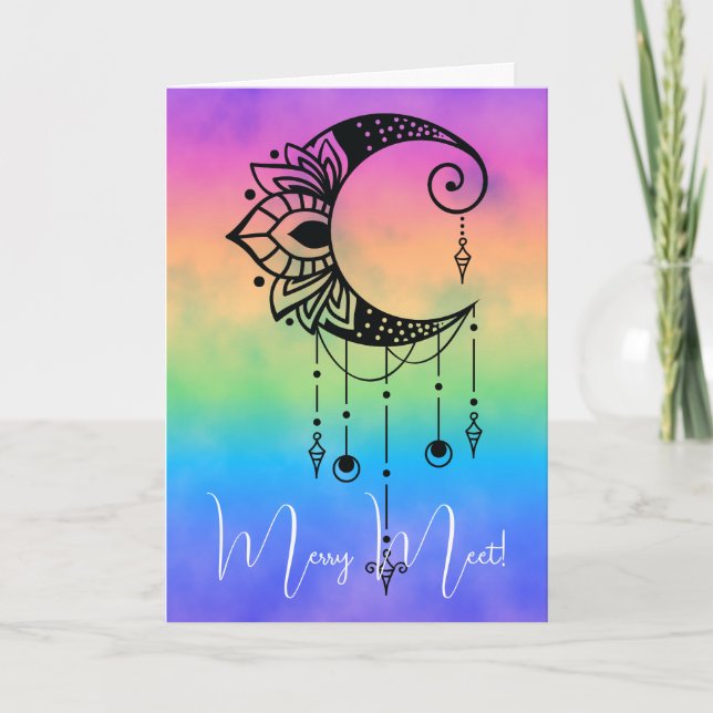 Create Your Own Elegant Boho Moon Silhouette Card (Front)