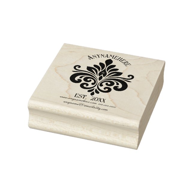 Create Your Own Elegant Calligraphy Fleur Lily Rubber Stamp (Stamp)