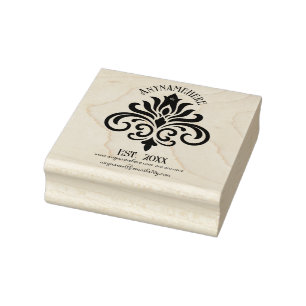 Create Your Own Elegant Calligraphy Flower Logo Rubber Stamp