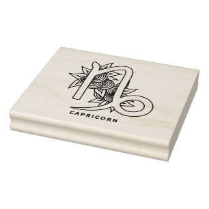 Create Your Own Elegant Capricorn Zodiac Rubber Stamp