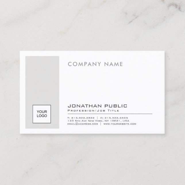 Create Your Own Elegant Corporate Logo Plain Business Card (Front)