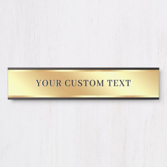 Create Your Own Elegant Custom Text Gold Template Door Sign (Front)