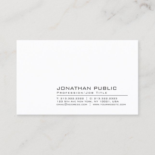 Create Your Own Elegant Design Modern Plain Business Card (Front)