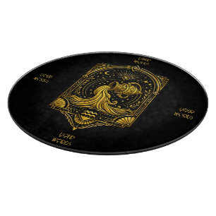 Create Your Own Elegant Gold Art Deco Aquarius Cutting Board