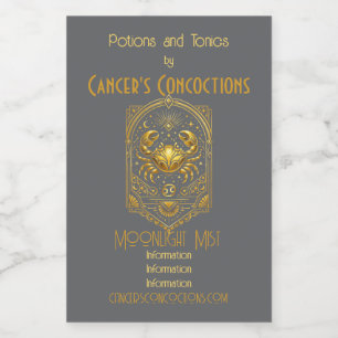 Create Your Own Elegant Gold Art Deco Cancer Wine Label