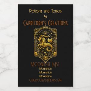 Create Your Own Elegant Gold Art Deco Capricorn Wine Label