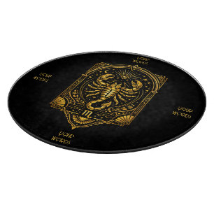 Create Your Own Elegant Gold Art Deco Scorpio Cutting Board