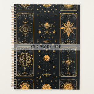 Create Your Own Elegant Gold Mystical Tarot Black Planner