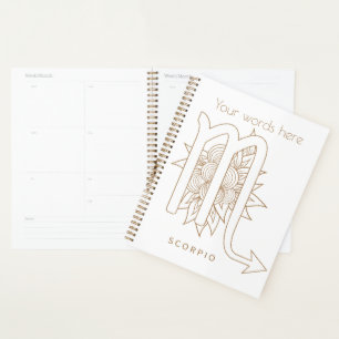 Create Your Own Elegant Gold & White Scorpio Planner