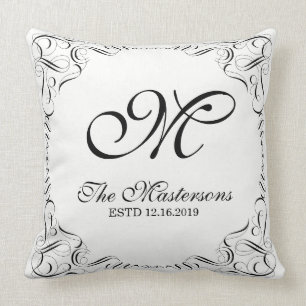 Create Your Own Elegant Graceful Wedding Monogram Cushion