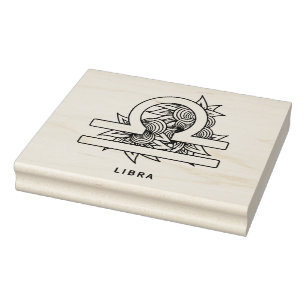 Create Your Own Elegant Libra Zodiac Rubber Stamp