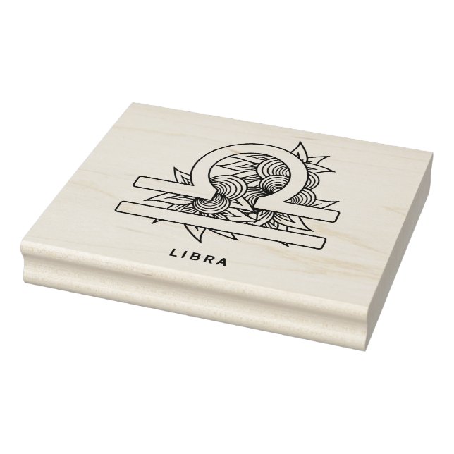 Create Your Own Elegant Libra Zodiac Rubber Stamp (Stamp)