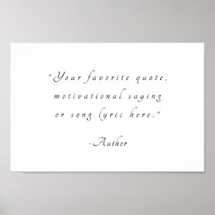Create Your Own Elegant Minimalist Custom Quote Poster