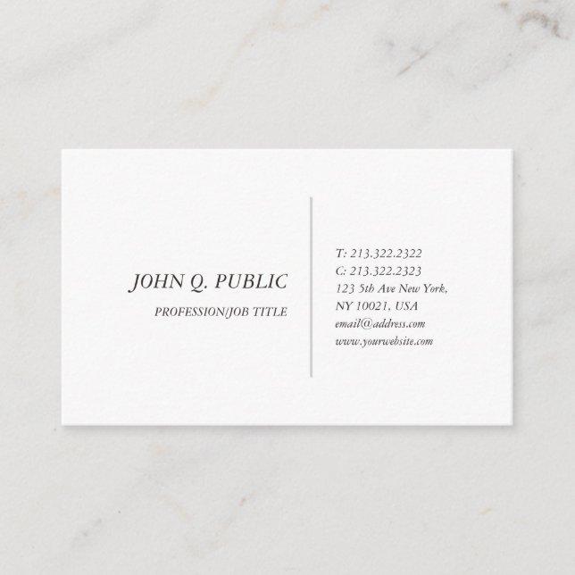 Create Your Own Elegant Minimalist Design Modern Business Card (Front)