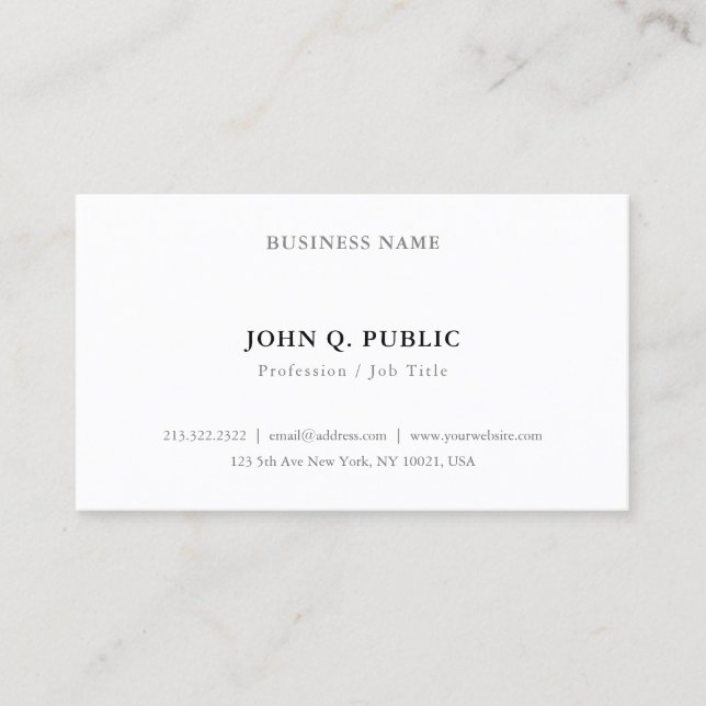 Create Your Own Elegant Minimalist Simple Modern Business Card (Front)
