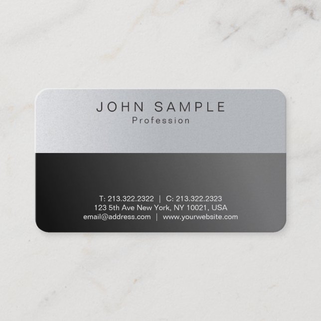 Create Your Own Elegant Modern Pearl Finish Luxury Business Card (Front)