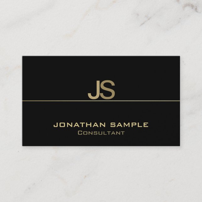 Create Your Own Elegant Monogram Modern Template Business Card (Front)