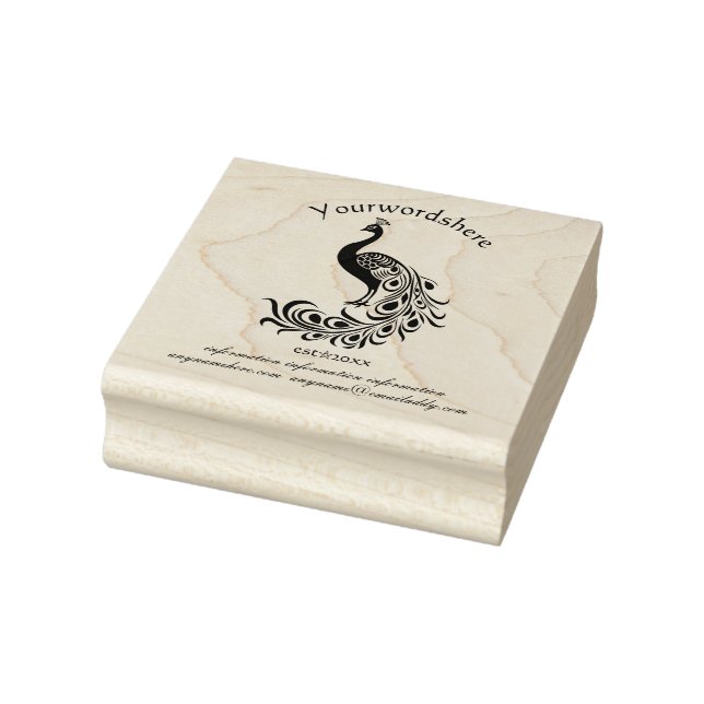 Create Your Own Elegant Peacock Bird Rubber Stamp (Stamp)