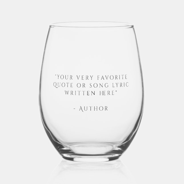 Create your own elegant stemless wine glass (Front)