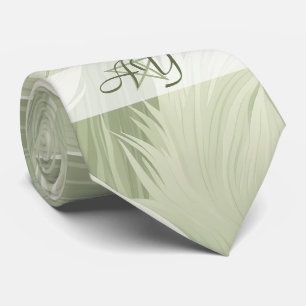 Create Your Own Elegant Wavy Green Feathers Tie