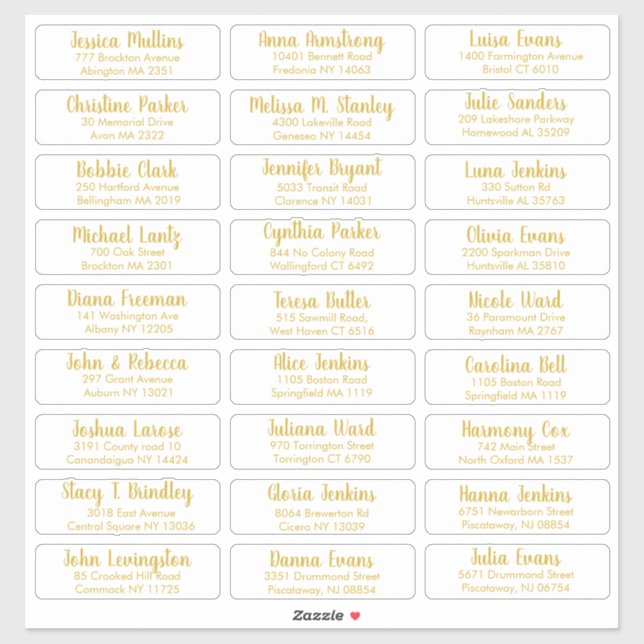 Create Your Own Elegant Wedding Guest Address (Sheet)