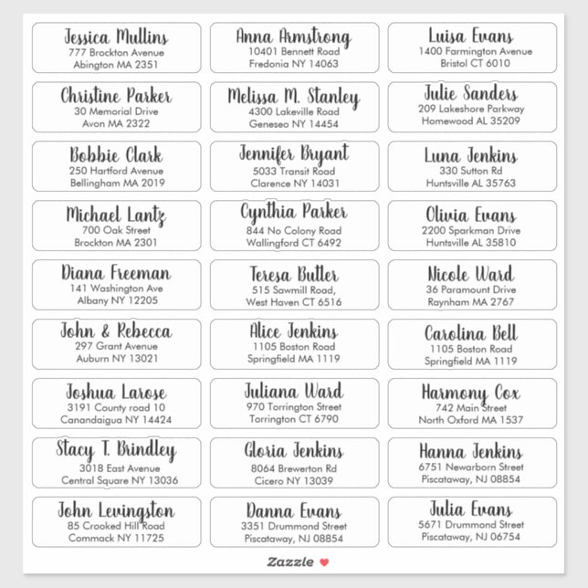 Create Your Own Elegant Wedding Guest Address (Sheet)