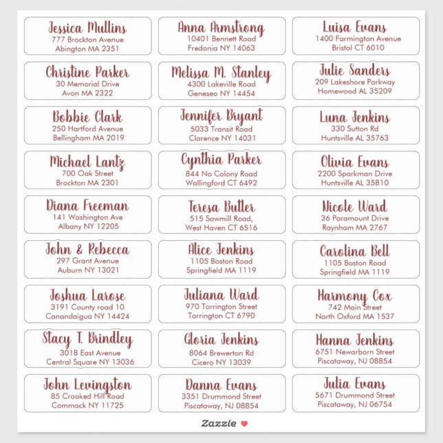 Create Your Own Elegant Wedding Guest Address  (Sheet)