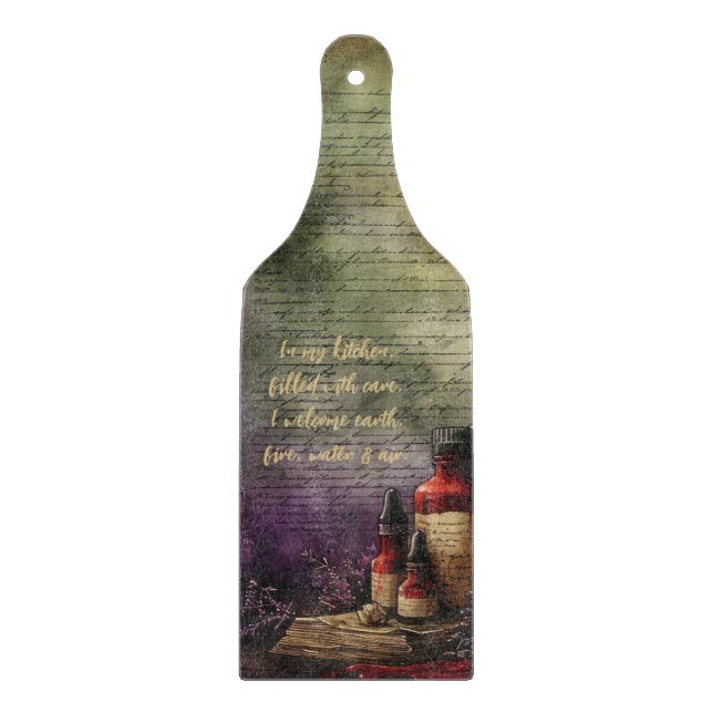 Create Your Own Elixir Bottles Apothecary Cutting Board (Front)