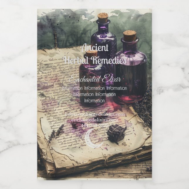 Create Your Own Elixir Bottles Apothecary Recipes Wine Label (Single Label)